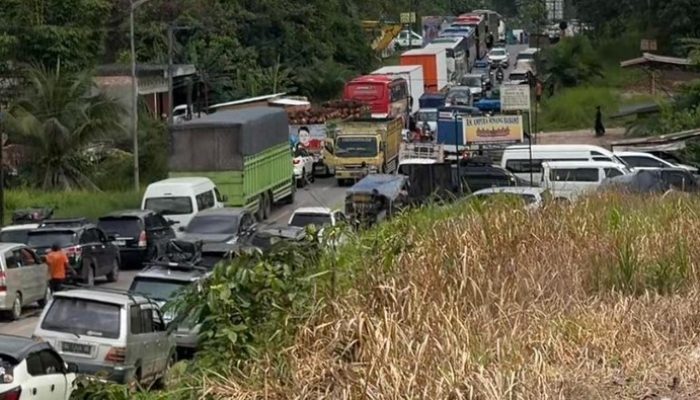Jalan Jambi-palembang macet parah polda jambi imbau pemudik lewat alternatif